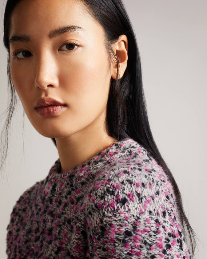 apģērbs Ted Baker bbetsy inženierijas apgriezts džemperis Dziļi rozā sievietes 26TV588