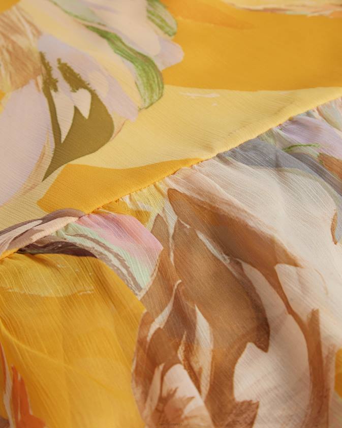 apģērbs Ted Baker darcila pārspīlēts puff piedurkņu tops tumši oranžs sievietes 26TV562