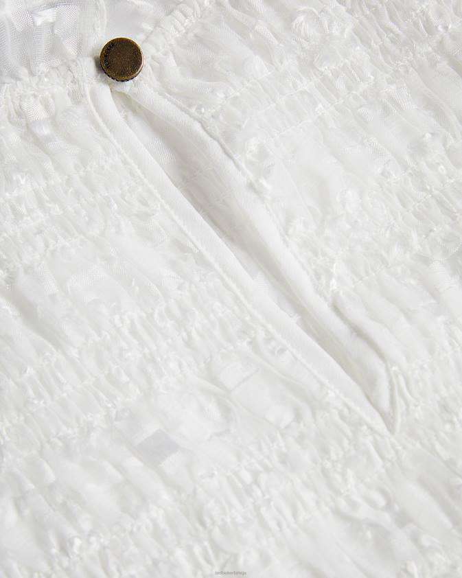 apģērbs Ted Baker tora krekls ar īsām piedurknēm balts sievietes 26TV593