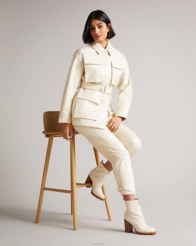 apģērbs Ted Baker vinala utiltiy vinila bikses ziloņkauls sievietes 26TV596