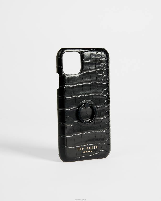 Piederumi Ted Baker claryy imitācijas croc iphone 11 klips maciņš melns sievietes 26TV2118