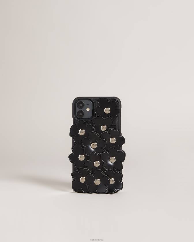 Piederumi Ted Baker florrii magnolia aplikācijas iphone 11 klipu maciņš melns sievietes 26TV1204