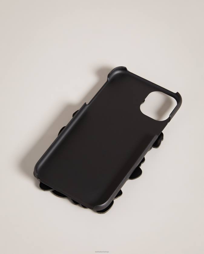 Piederumi Ted Baker florrii magnolia aplikācijas iphone 11 klipu maciņš melns sievietes 26TV1204