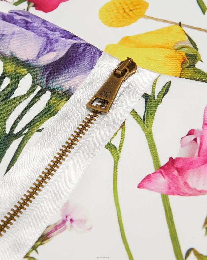 apģērbs Ted Baker loveina ziedu Bardot bodycon kleita balts sievietes 26TV171