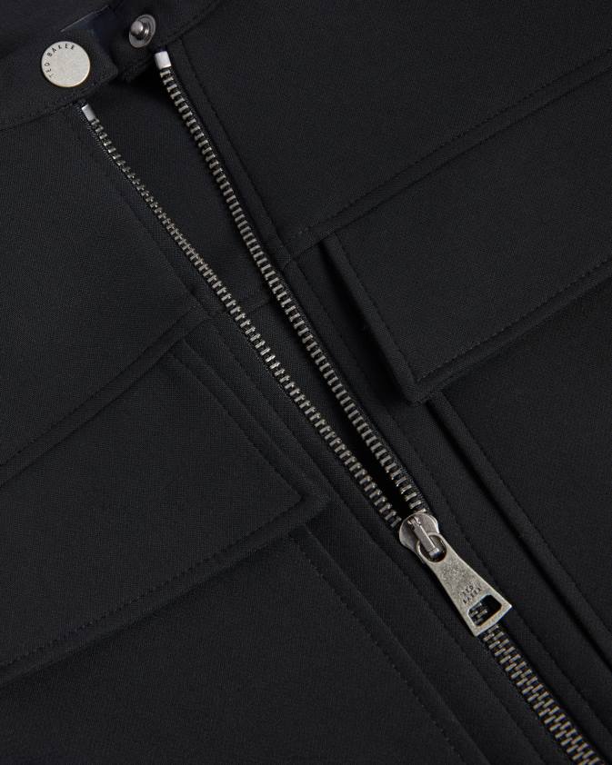 apģērbs Ted Baker Hattei jostas kreklkleita ar lietderības detaļām melns sievietes 26TV58