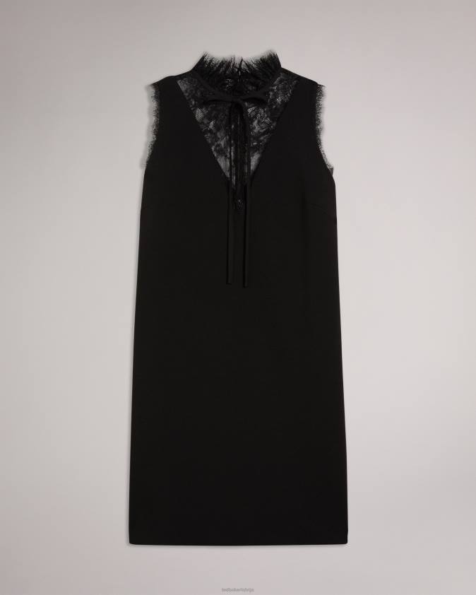 apģērbs Ted Baker chharis kreklkleita ar mežģīņu paneļiem melns sievietes 26TV52