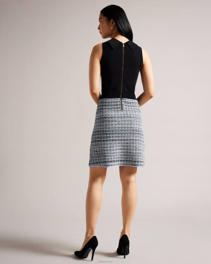 apģērbs Ted Baker diveena adīta ņiebura maiņas kleita melns sievietes 26TV228