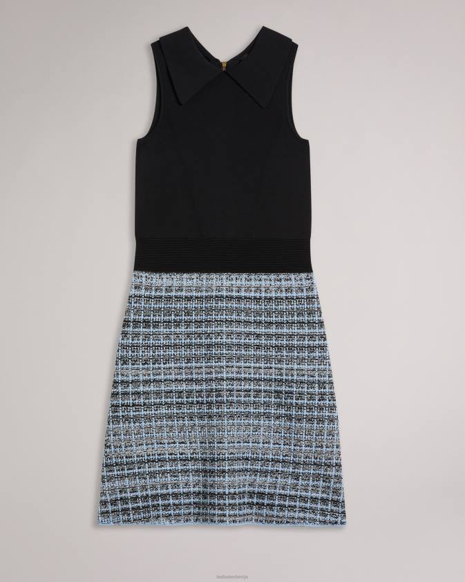 apģērbs Ted Baker diveena adīta ņiebura maiņas kleita melns sievietes 26TV228