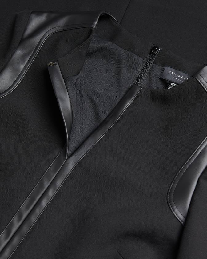 apģērbs Ted Baker halleid zīmuļkleita ar mākslīgās ādas apdari melns sievietes 26TV72