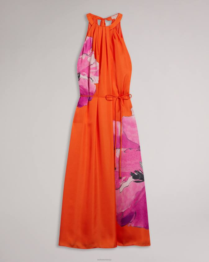 apģērbs Ted Baker immia halterneck midaxi šūpoles kleita spilgti oranža sievietes 26TV2