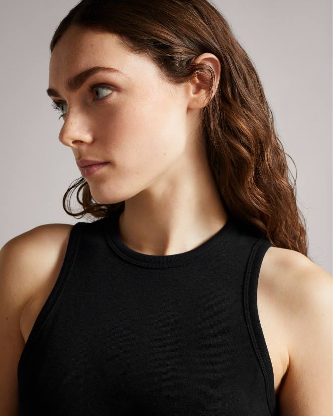 apģērbs Ted Baker livviaa knot front jersey kleita melns sievietes 26TV413