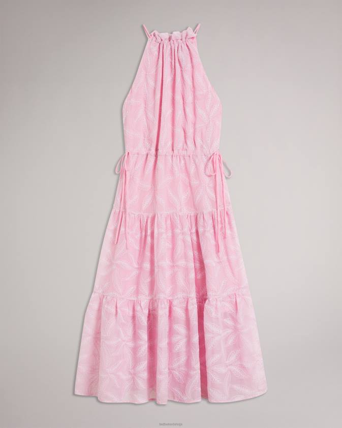 apģērbs Ted Baker miarose kleita ar aukliņu jostasvietā ar apkakli ceriņi sievietes 26TV174