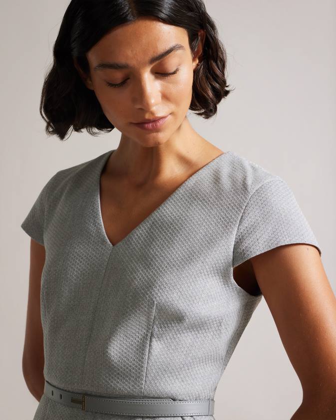 apģērbs Ted Baker michahd zīmuļu kleita gaiši pelēks sievietes 26TV401