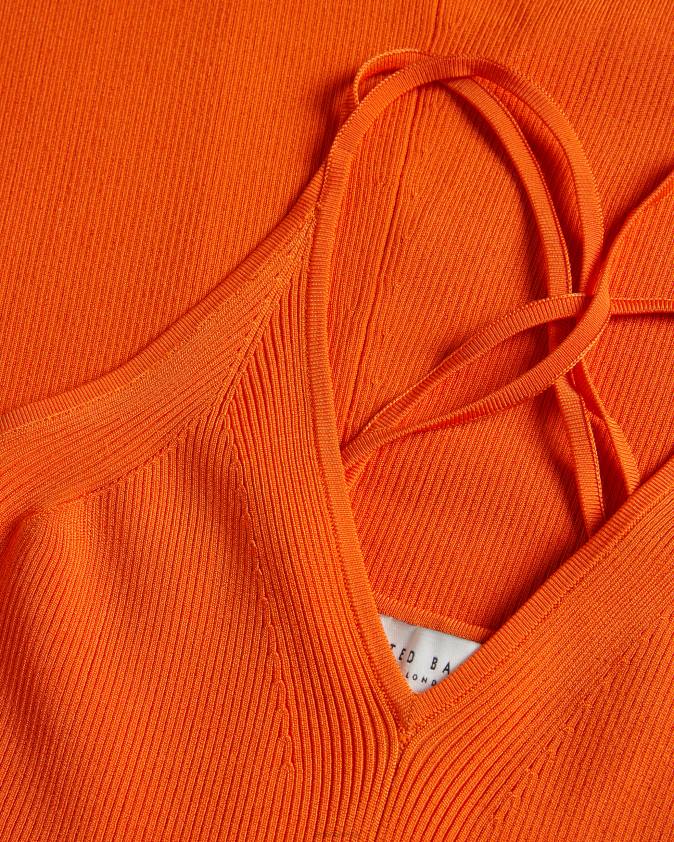 apģērbs Ted Baker marrlyy rib adīta maxi kleita spilgti oranža sievietes 26TV255