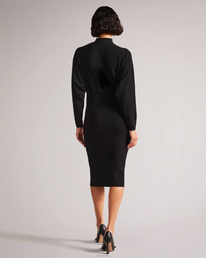 apģērbs Ted Baker Alice Cocoon midi kleita melns sievietes 26TV283