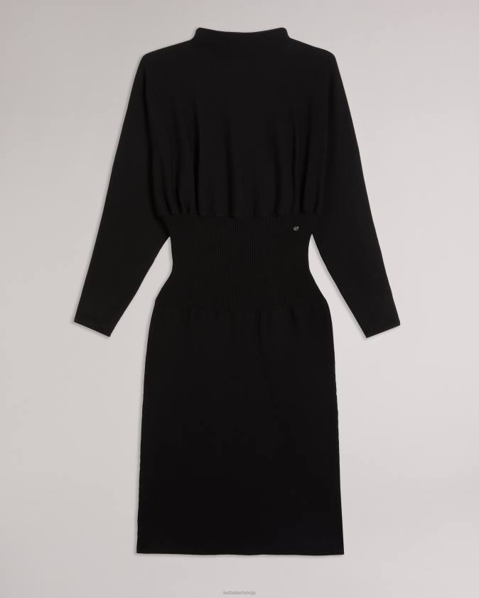 apģērbs Ted Baker Alice Cocoon midi kleita melns sievietes 26TV283