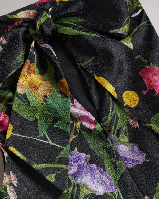 apģērbs Ted Baker addilin cowl kakla midi slip kleita melns sievietes 26TV177