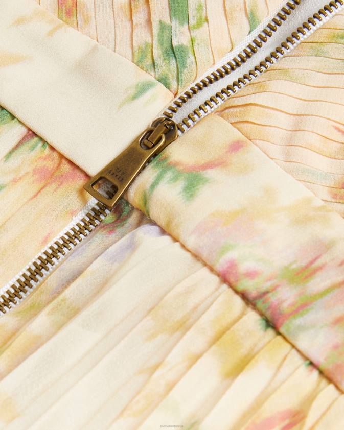 apģērbs Ted Baker amerah krusta priekšā kroku midi kleita iedegums sievietes 26TV25