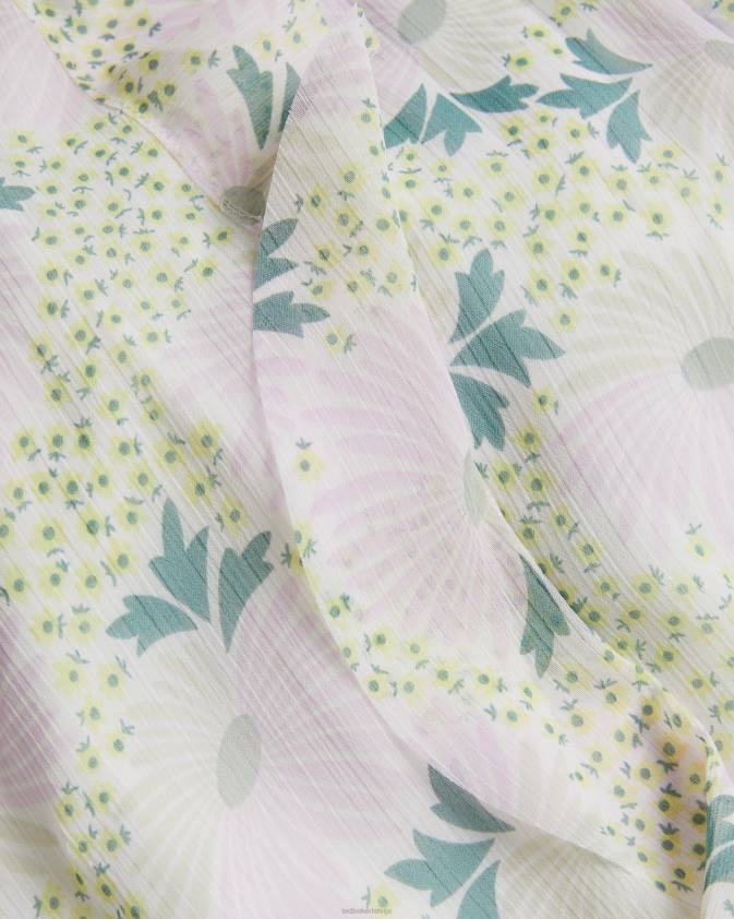 apģērbs Ted Baker calinia bezpiedurkņu ūdenskrituma volānu midi kleita ceriņi sievietes 26TV30