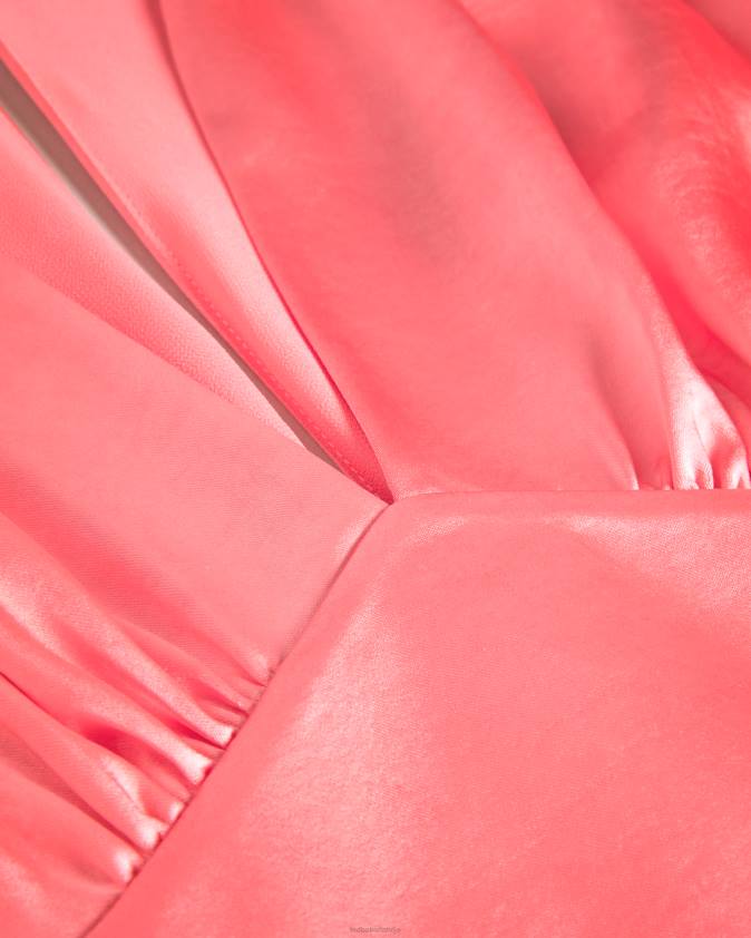 apģērbs Ted Baker daniia satin midi kleita ar blūza piedurknēm koraļļi sievietes 26TV1
