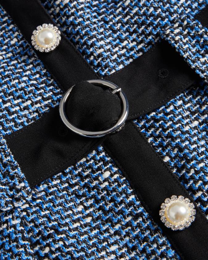 apģērbs Ted Baker diniiad pieguļoša boucle midi kleita tumša flote sievietes 26TV130