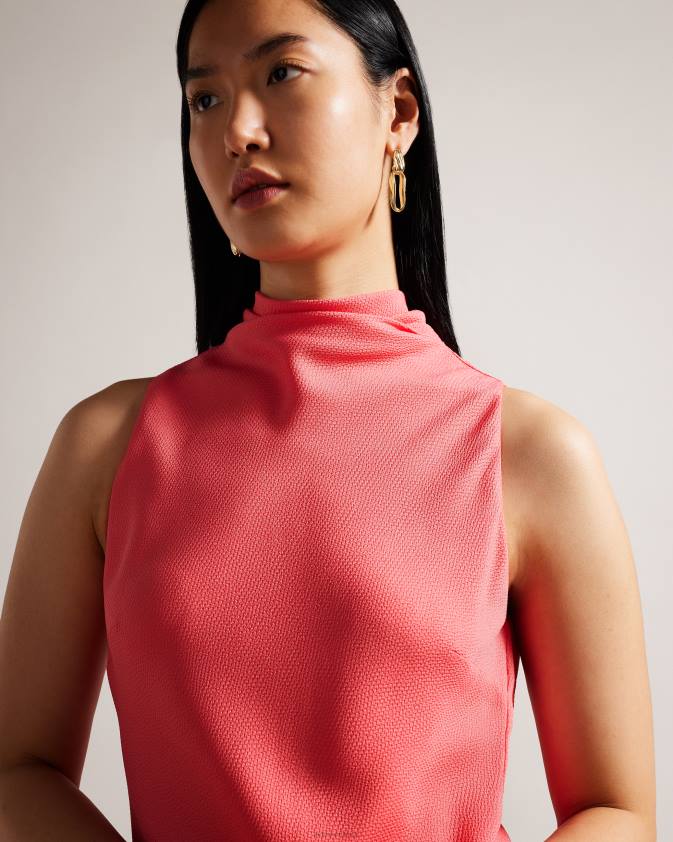 apģērbs Ted Baker eleanar cowl kakla kleita bez piedurknēm midi slip kleita koraļļi sievietes 26TV203