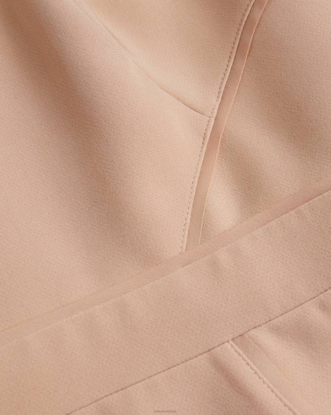 apģērbs Ted Baker ivylou bodycon midi kleita ar caurspīdīgām piedurknēm pliks sievietes 26TV359