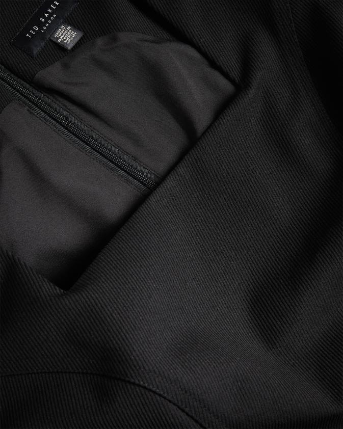 apģērbs Ted Baker josiaad kvadrātveida kakla militārā midi kleita melns sievietes 26TV162