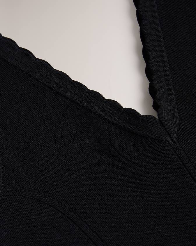 apģērbs Ted Baker juliann broderie stitch midi trikotāžas kleita melns sievietes 26TV323