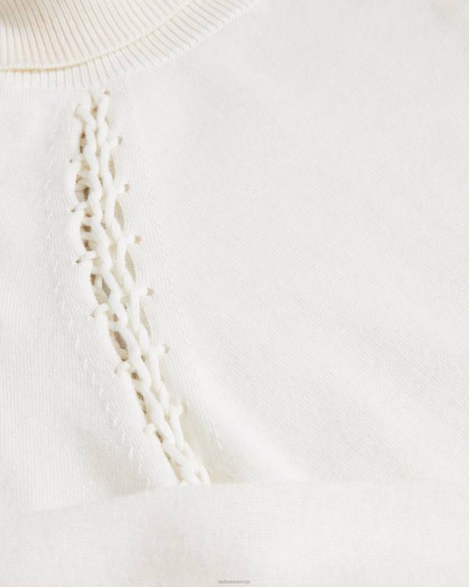 apģērbs Ted Baker malorri knit midi kleita ar dūrienu ieliktni balts sievietes 26TV96