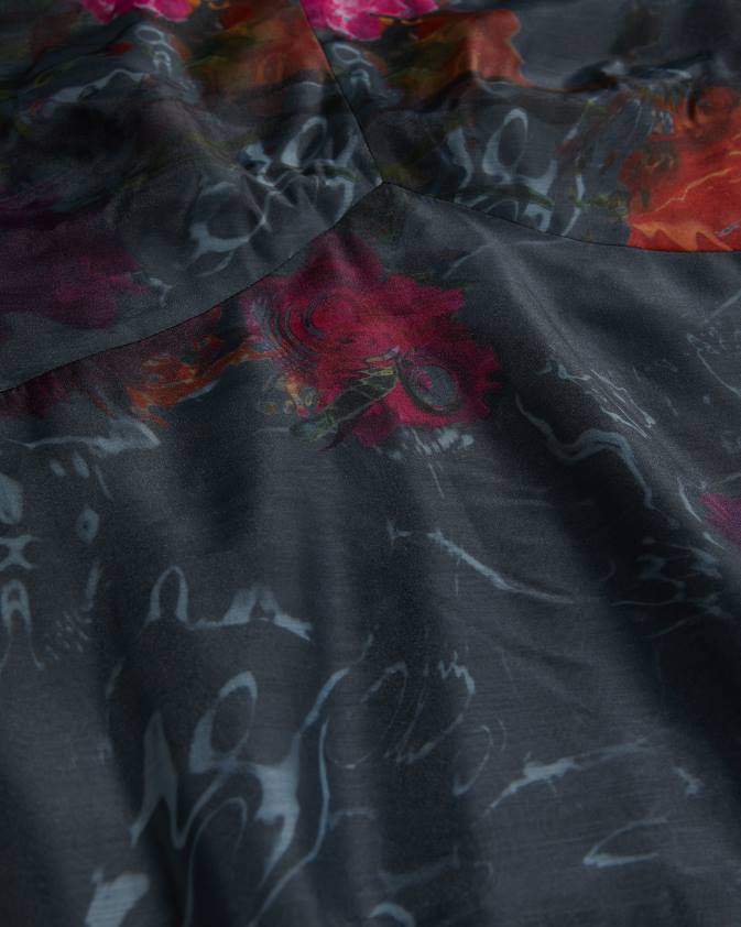 apģērbs Ted Baker mekayla empire līnijas midi kleita ar uzpūstām piedurknēm melns sievietes 26TV64