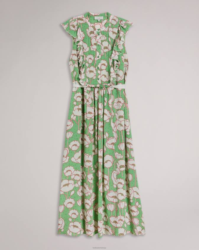 apģērbs Ted Baker tindraa midi kleita bez piedurknēm zaļš sievietes 26TV239