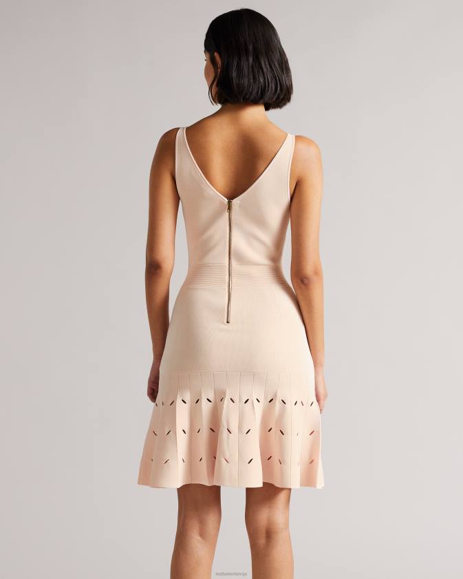 apģērbs Ted Baker ambyr pilna adatas dūriens sīki hem mini kleita gaiši rozā sievietes 26TV242