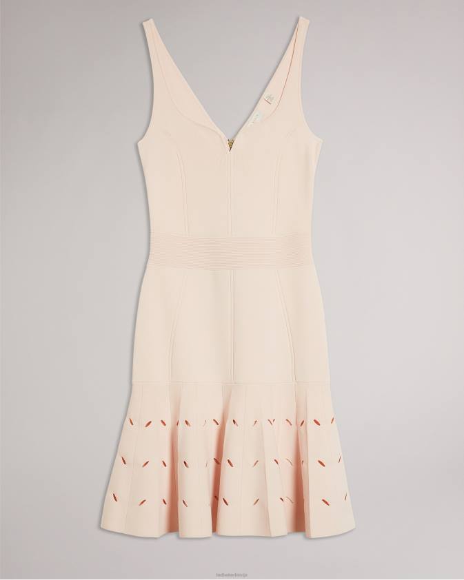 apģērbs Ted Baker ambyr pilna adatas dūriens sīki hem mini kleita gaiši rozā sievietes 26TV242