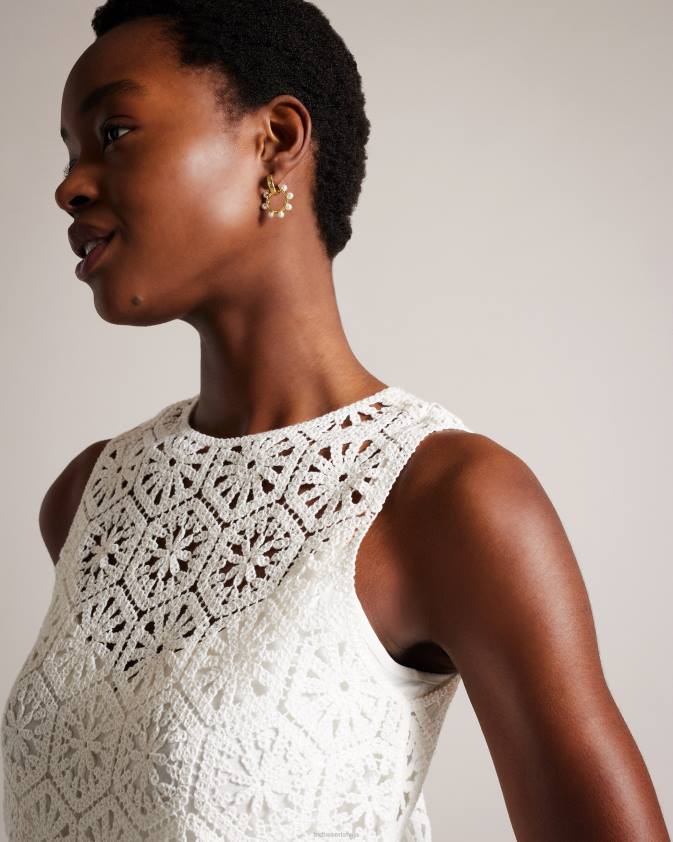 apģērbs Ted Baker nellla mini tamborēta maiņu kleita balts sievietes 26TV273