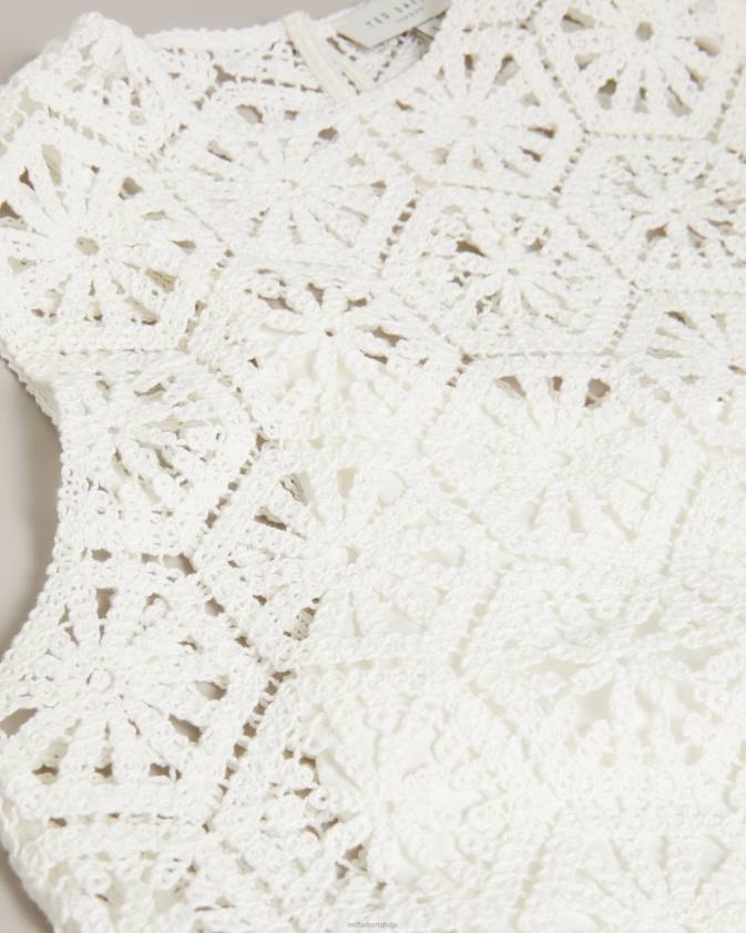 apģērbs Ted Baker nellla mini tamborēta maiņu kleita balts sievietes 26TV273