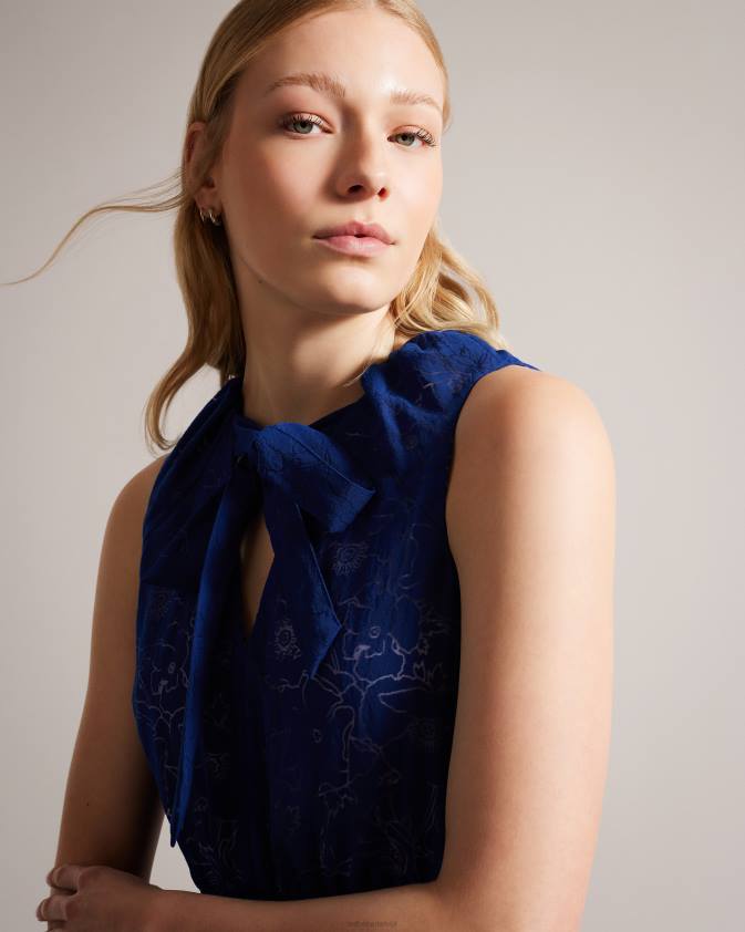 apģērbs Ted Baker timmia asimetriska daudzpakāpju mini kleita spilgti zils sievietes 26TV127