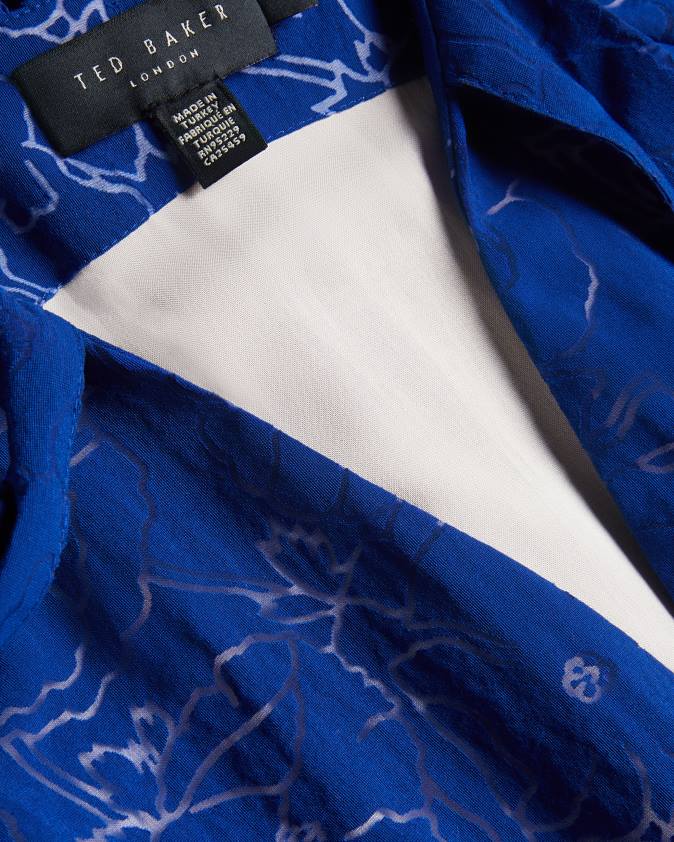 apģērbs Ted Baker timmia asimetriska daudzpakāpju mini kleita spilgti zils sievietes 26TV127