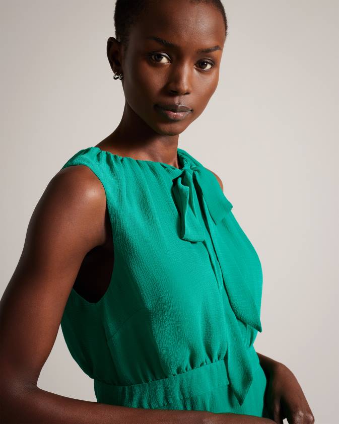 apģērbs Ted Baker zandaa asimetriska daudzpakāpju mini kleita zaļš sievietes 26TV459