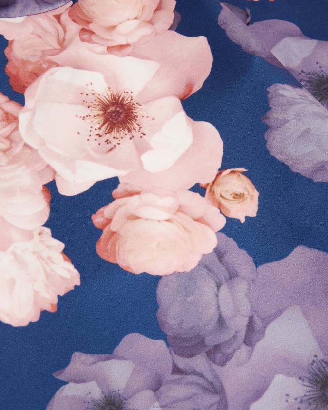 apģērbs Ted Baker emleey slidotāju kleita ar apdruku ar v veida kakla izgriezumu tumši zils sievietes 26TV69