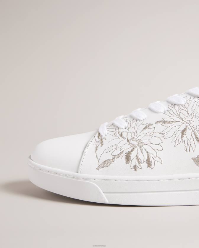 kurpes Ted Baker aline izšūtas cupsole kedas Sudrabs sievietes 26TV887