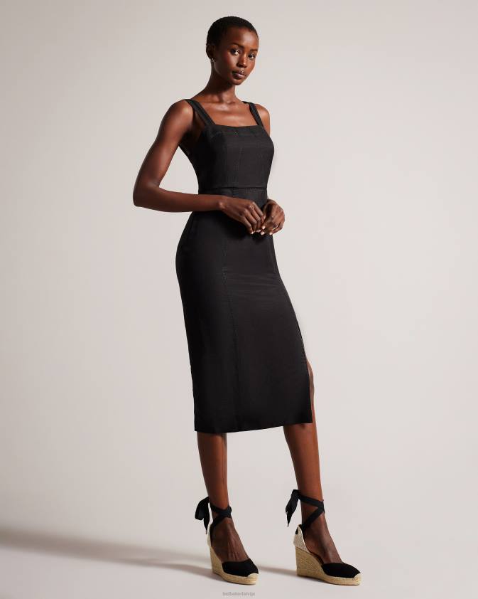 kurpes Ted Baker puritas zamšādas lentes kaklasaites ķīļi melns sievietes 26TV925