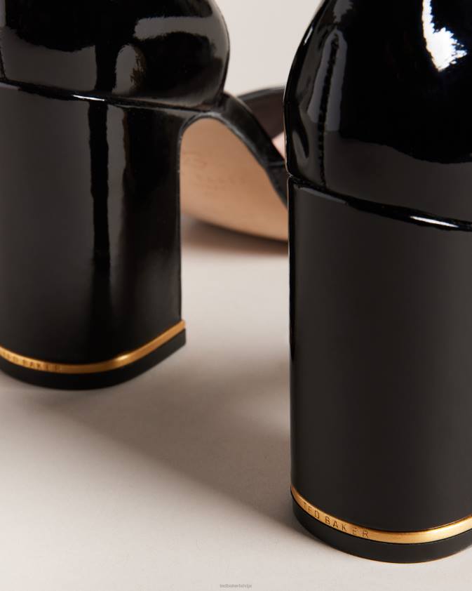 kurpes Ted Baker keliy strappy ķēdes patentēti papēži melns sievietes 26TV882