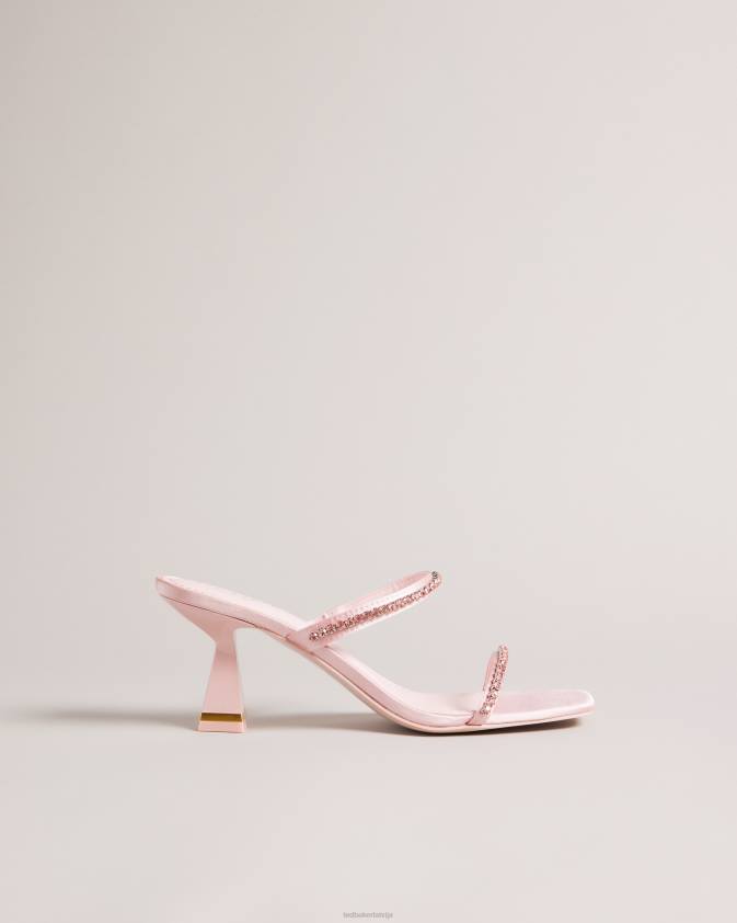 kurpes Ted Baker rinita diamante satin kitten papēža sandales gaiši rozā sievietes 26TV891
