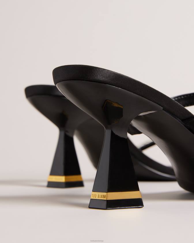 kurpes Ted Baker rinita diamante satin kitten papēža sandales melns sievietes 26TV848