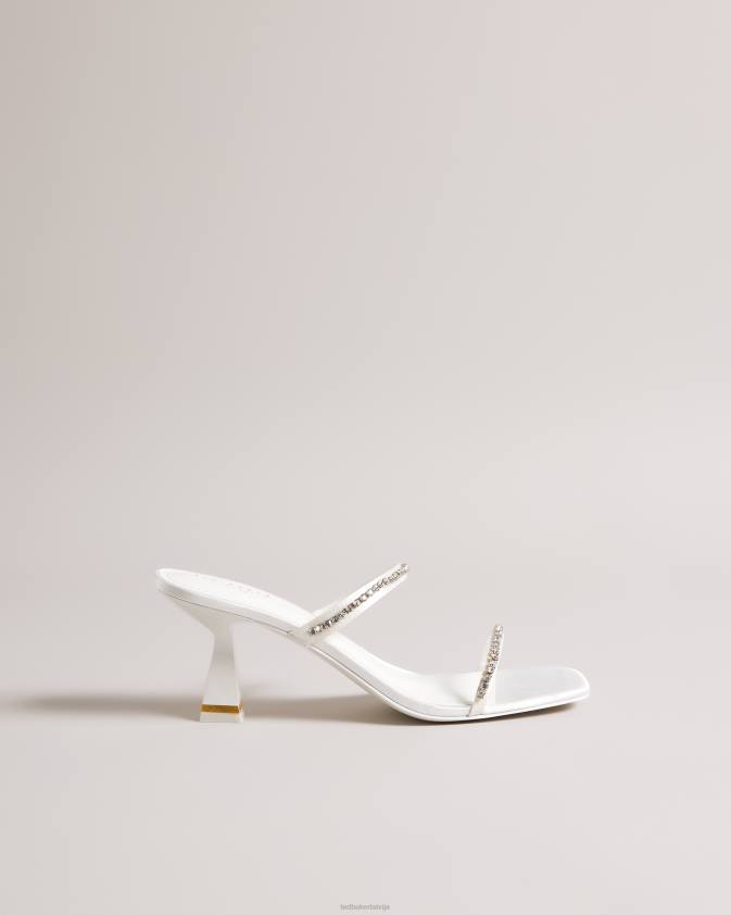 kurpes Ted Baker rinita diamante satin kitten papēža sandales ziloņkauls sievietes 26TV844