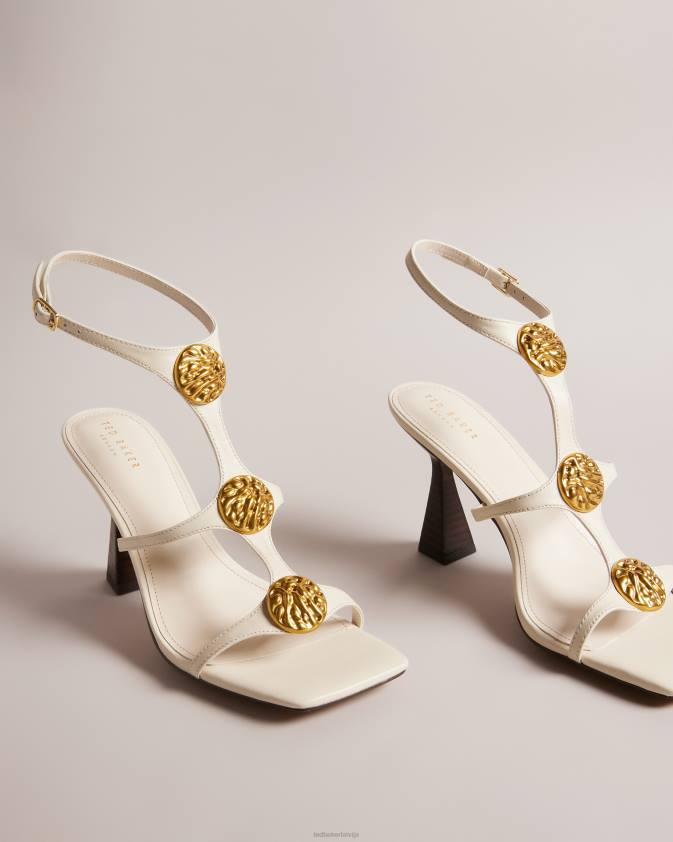 kurpes Ted Baker tayalin tekstūras monētu papēžu sandales dabisks sievietes 26TV879