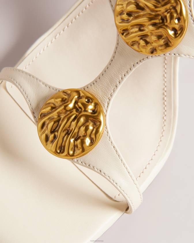 kurpes Ted Baker tayalin tekstūras monētu papēžu sandales dabisks sievietes 26TV879