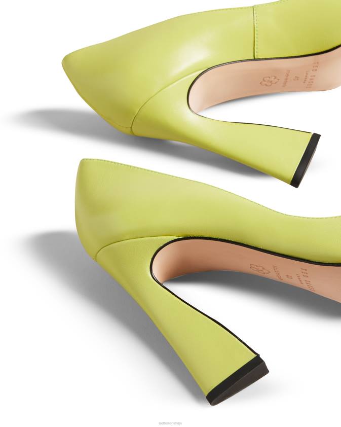 kurpes Ted Baker teyma ģeometriskas papēža smailas tiesas kurpes bāli zaļš sievietes 26TV842