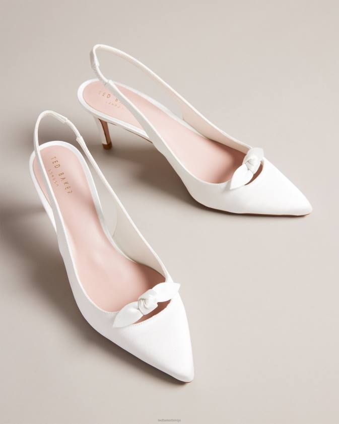 kurpes Ted Baker tezzi satīna priekšgala papēži ziloņkauls sievietes 26TV864